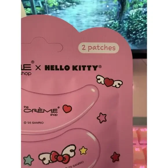 The Creme Shop Hello Kitty Under Eye Patches Calming Hydrogel Green Tea Asiatica - Picture 3 of 9